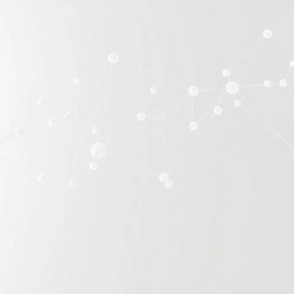 Abstract network of interconnected data nodes and neural pat